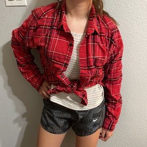 PacSun Distressed “Boxy Fit” mens/womens unisex button down Flannel